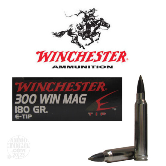 20rds - 300 Win. Mag. Winchester 180gr. Supreme E-Tip Ammo