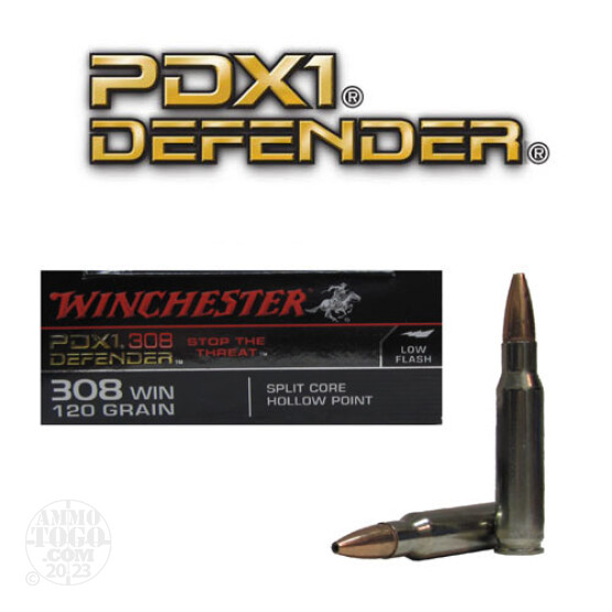 20rds - .308 Winchester PDX1 Defender 120gr. Split Core HP Ammo