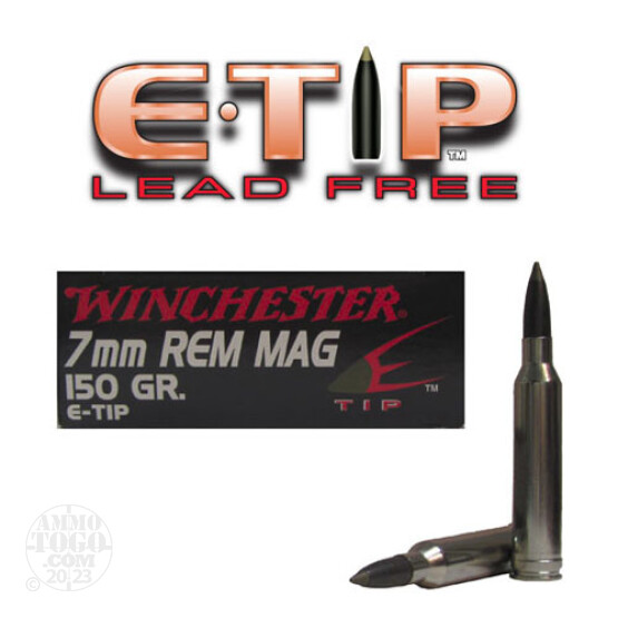 20rds - 7mm Rem. Mag Winchester Supreme 150gr. Nosler E-Tip Ballistic Tip Ammo