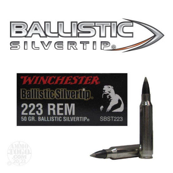 20rds - 223 Winchester Supreme 50gr. Ballistic Silvertip Ammo
