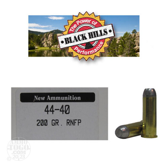 50rds - 44-40 Black Hills 200gr. New Seconds RNFP Ammo
