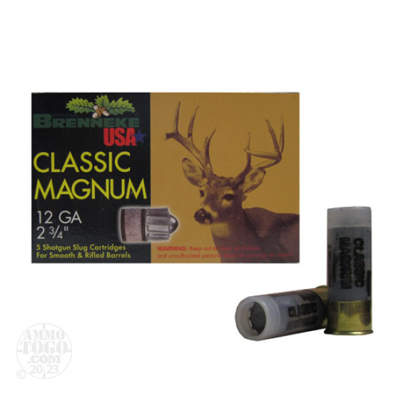 25rds - 12 Gauge Brenneke Classic Magnum 2 3/4" 1 1/8oz. Slug Ammo