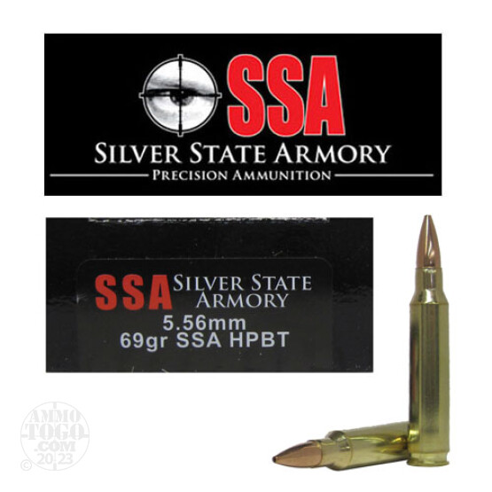 20rds - 5.56 Silver State Armory 69gr. HPBT Ammo