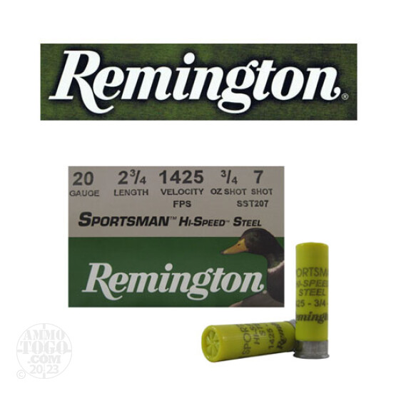 250rds - 20 Gauge Remington 2 3/4" 3/4oz. #7 Shot Ammo