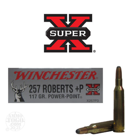 20rds - 257 Roberts Winchester 117gr. +P Power Point Ammo