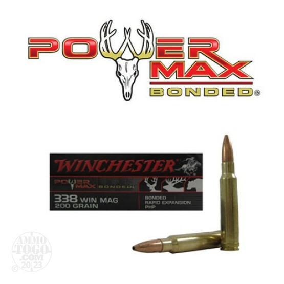 20rds - 338 Win Mag Winchester Bonded Powermax 200gr. PHP Ammo