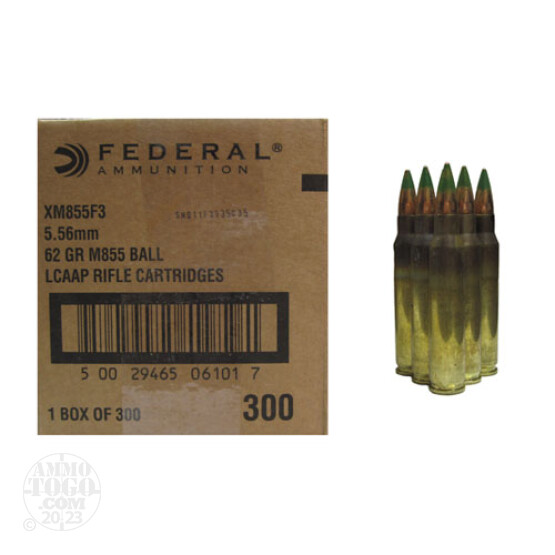 300rds - 5.56 Federal Lake City XM855 62gr. Penetrator Ammo