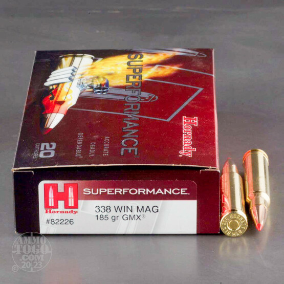 20rds - 338 Win Mag  Hornady Superformance 185gr. GMX Ammo