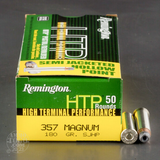 50rds – 357 Magnum Remington HTP 180gr. SJHP Ammo