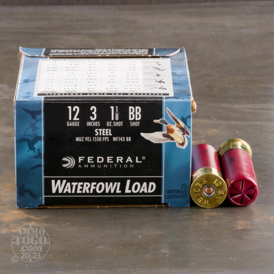 25rds – 12 Gauge Federal Speed-Shok 3" 1-1/8oz. #BB Steel Shot Ammo