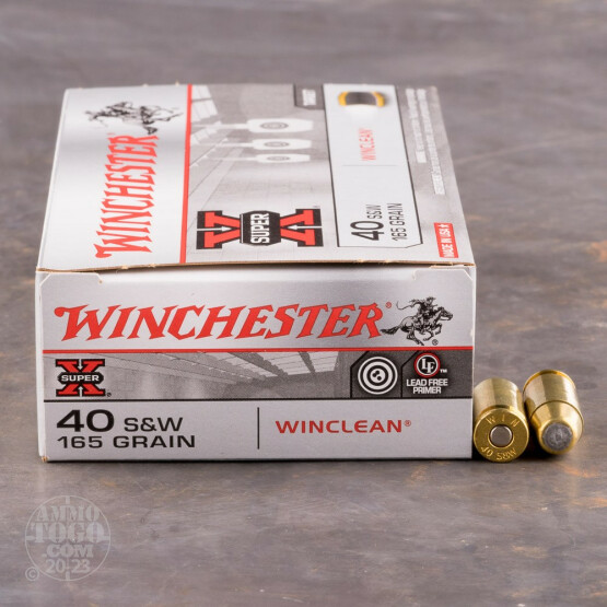 50rds - 40 S&W Winchester USA 165gr. BEB (FMJ) Ammo