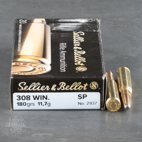 20rds - .308 Sellier & Bellot 180gr. Soft Point Ammo