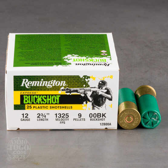 100rds - 12 Gauge Remington 2 3/4" 9 Pellet 00 Buckshot Value Pack Ammo
