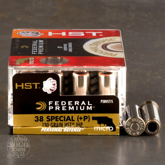 200rds – 38 Special +P Federal Personal Defense Micro 130gr. HST JHP Ammo