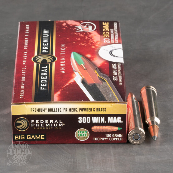 20rds – 300 Win Mag Federal 180gr. Trophy Copper Ammo