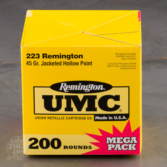 200rds – 223 Rem Remington UMC 45gr. JHP Ammo