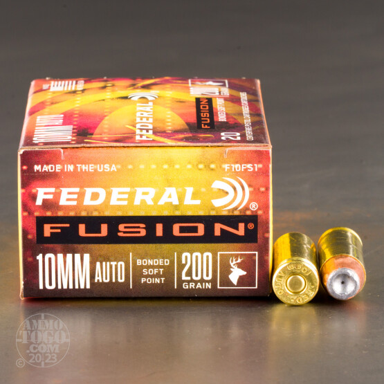 20rds – 10mm Federal Fusion 200gr. Bonded SP Ammo