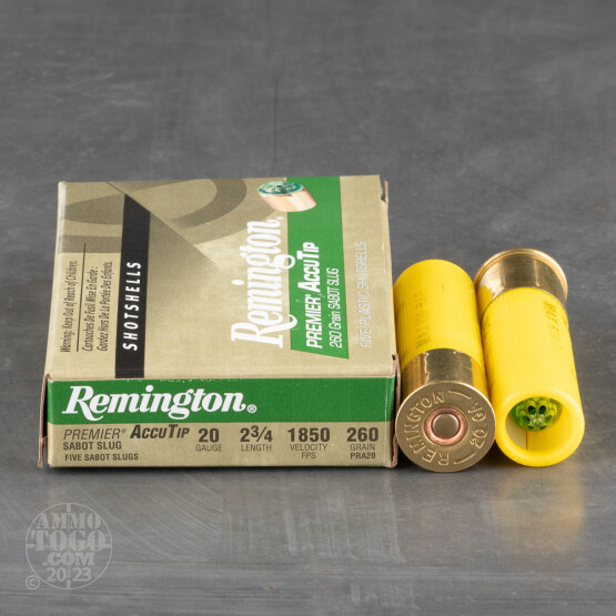 5rds - 20 Gauge Remington Premier Accutip 2 3/4" 260gr. Bonded Sabot Slug Ammo