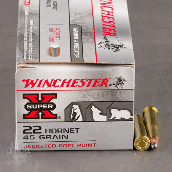 50rds - 22 Hornet Winchester 45gr Super-X Soft Point Ammo