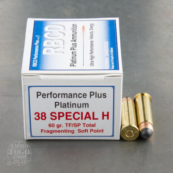 20rds - 38 Special RBCD Performance Plus 60gr. TFSP Ammo