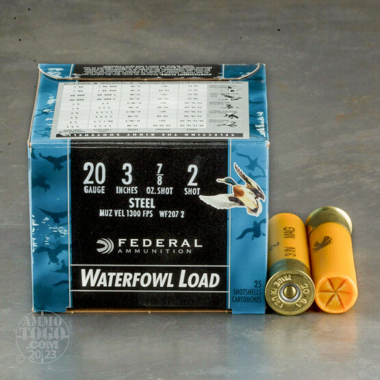 25rds - 20 Gauge Federal Speed-Shok 3" 7/8oz #2 Steel Shot Ammo