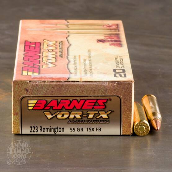 20rds – 223 Rem Barnes VOR-TX 55gr. TSX FB Ammo