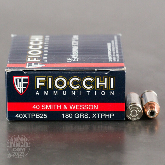 25rds - 40 S&W Fiocchi 180gr. XTP Ammo