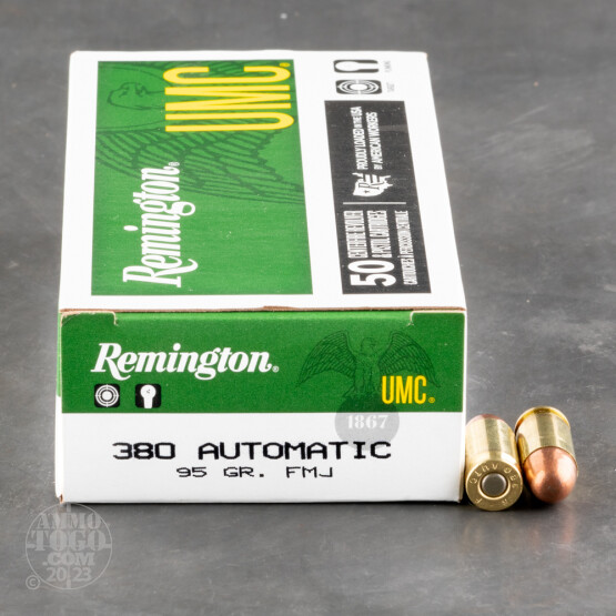 50rds – 380 Auto Remington UMC 95gr. FMJ Ammo