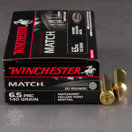 20rds – 6.5 PRC Winchester Match 140gr. HPBT MatchKing Ammo