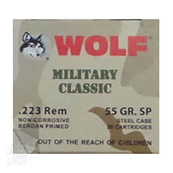 20rds – 223 Wolf WPA Military Classic 55gr. SP Ammo