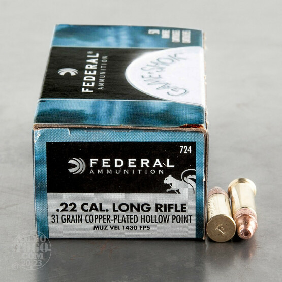 500rds - 22LR Federal 31gr Copper Plated Hyper Velocity HP Ammo