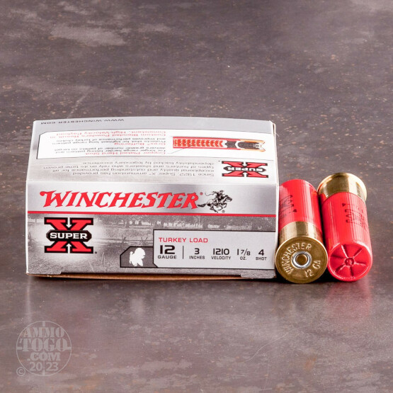100rds - 12 Gauge Winchester Super-X 3"  1 7/8oz.  #4 Turkey Load