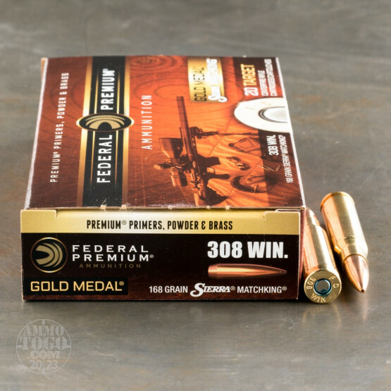 200rds – 308 Win Federal Gold Medal 168gr. MatchKing BTHP Ammo