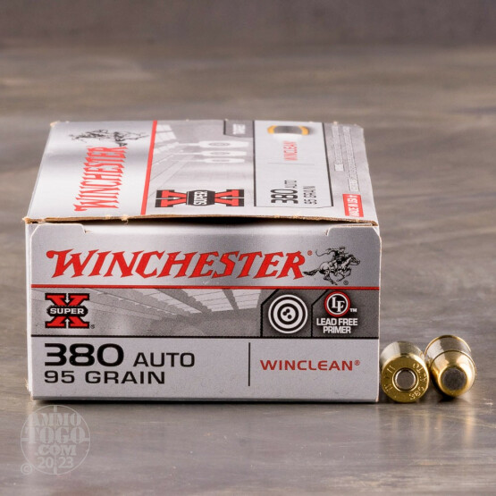 50rds – 380 Auto Winchester Winclean 95gr. BEB FMJ Ammo