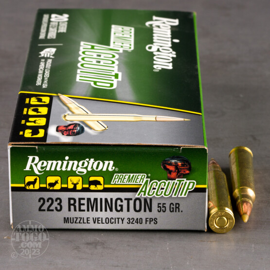 20rds – 223 Rem Remington Premier 55gr. AccuTip Ammo
