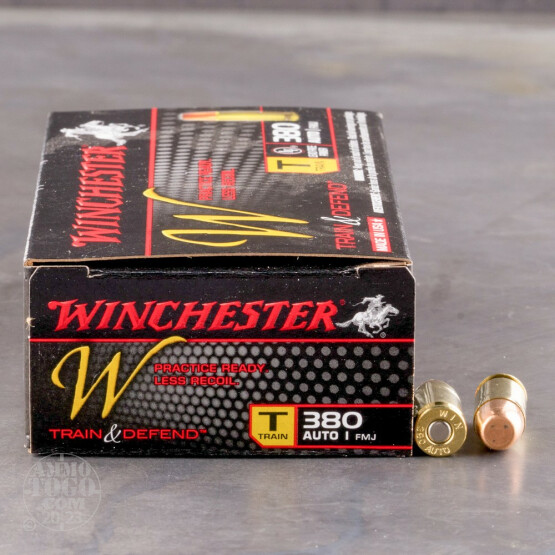 50rds - 380 Auto Winchester W Train and Defend 95gr. FMJ Ammo