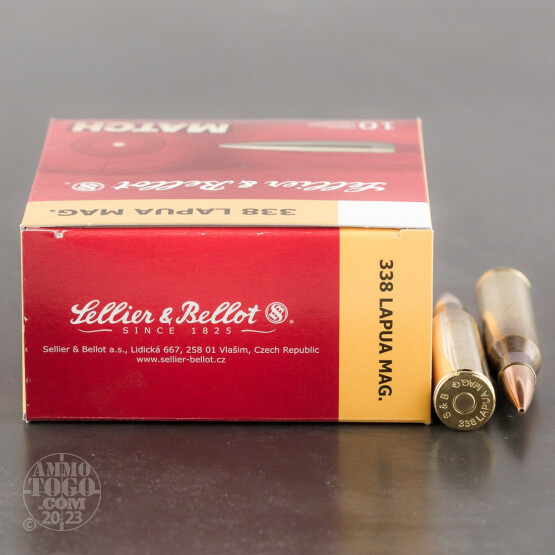 100rds - 338 Lapua Magnum Sellier & Bellot Match 250gr. HPBT Ammo