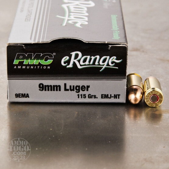 50rds - 9mm PMC 115gr Encased Metal Jacket Non-Toxic Ammo