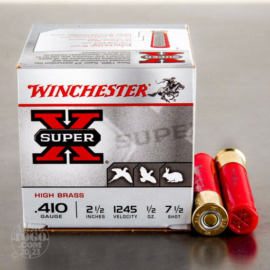 25rds - 410 Gauge Winchester Super-X 2 1/2" 1/2oz. #7.5 Shot Ammo