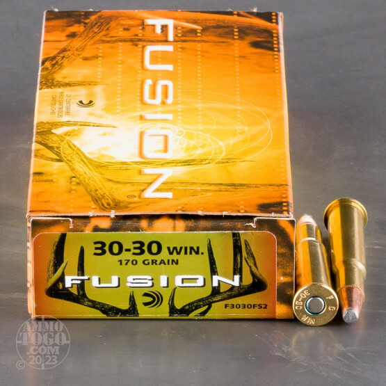20rds - 30-30 Federal Fusion 170gr. Flat Nose SP Ammo