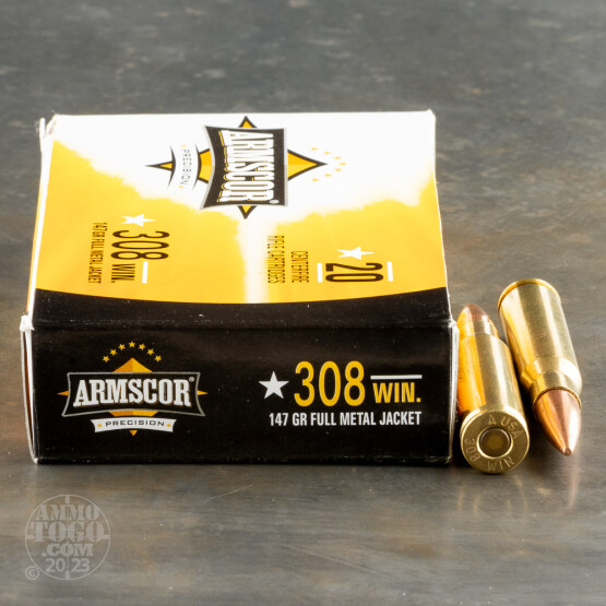 20rds - 308 Win Armscor Precision 147gr. FMJ Ammo