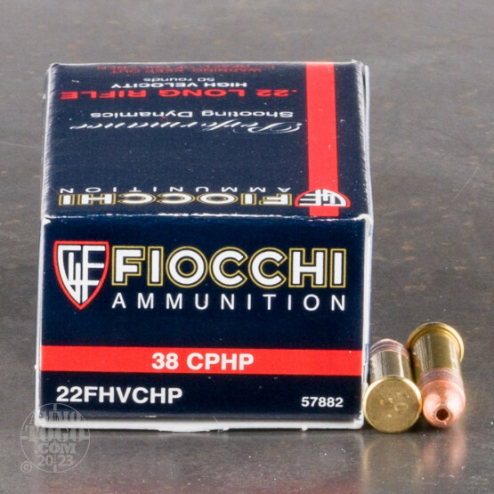 50rds - 22LR Fiocchi 38gr. Copper Plated Hollow Point Ammo
