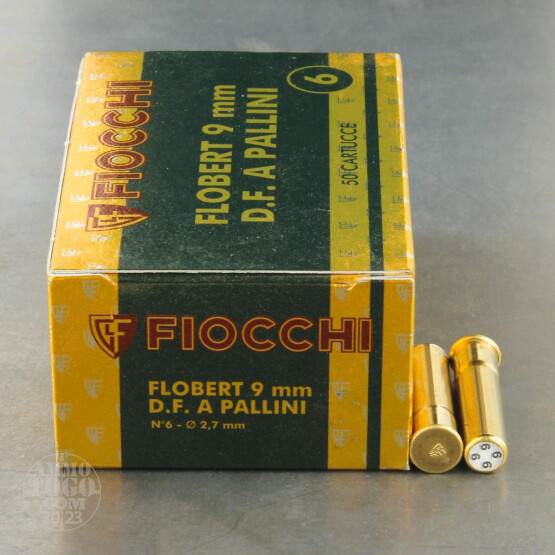 50rds - 9mm Rimfire Flobert Fiocchi 1 3/4" 1/4oz. #6 Shot Ammo
