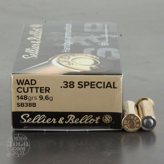 50rds - 38 Special Sellier & Bellot 148gr Wadcutter Ammo
