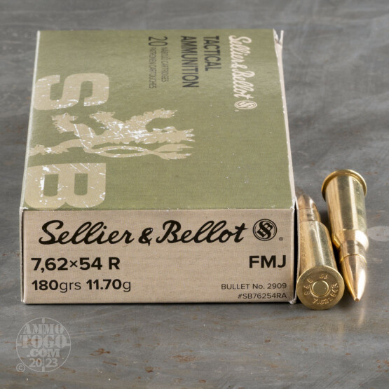 20rds - 7.62 x 54R Sellier & Bellot 180gr. FMJ Ammo
