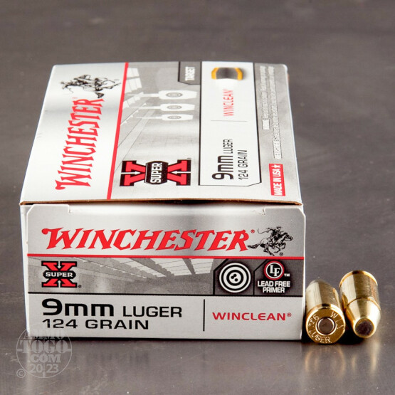 50rds - 9mm Winchester WinClean 124gr. Brass Enclosed Base (BEB)