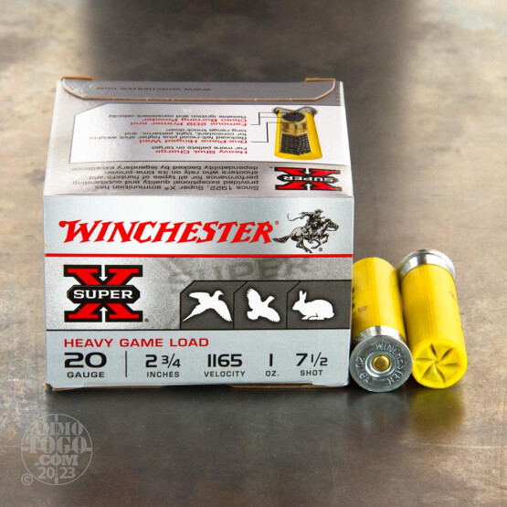 250rds - 20 Gauge Winchester Super-X Heavy Game Load 2 3/4" #7 1/2 Shot Ammo