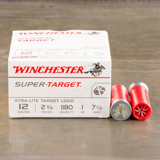 250rds - 12 Gauge Winchester Super Target 2 3/4" 1oz. 2 3/4 Dram #7 1/2 Shot Ammo