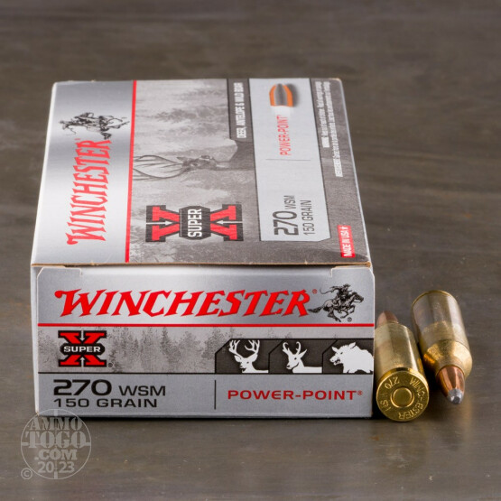 20rds - 270 WSM Winchester 150gr. Super-X Power-Point Ammo