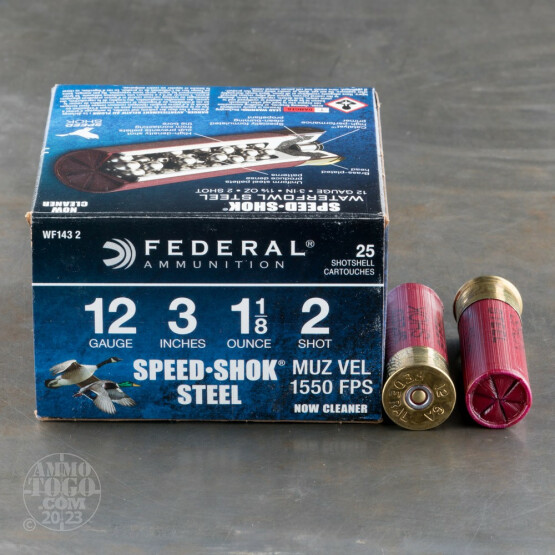 25rds – 12 Gauge Federal Speed-Shok 3" 1-1/8oz #2 Steel Shot